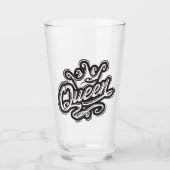 Königin mit Krone, Typografie-Design Glas (Vorderseite)