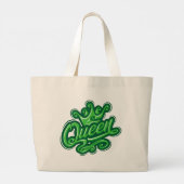 Königin mit Krone, Typografie-Design Jumbo Stoffbeutel (Rückseite)