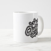 Königin mit Krone, Typografie-Design Jumbo-Tasse (Vorderseite Rechts)