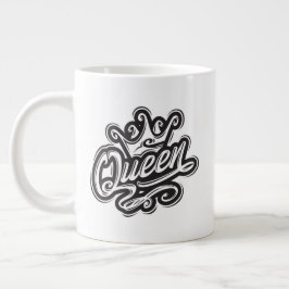 Königin mit Krone, Typografie-Design Jumbo-Tasse