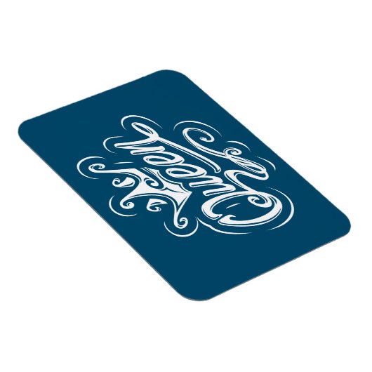 Königin mit Krone, Typografie-Design Magnet (Rechte Seite)