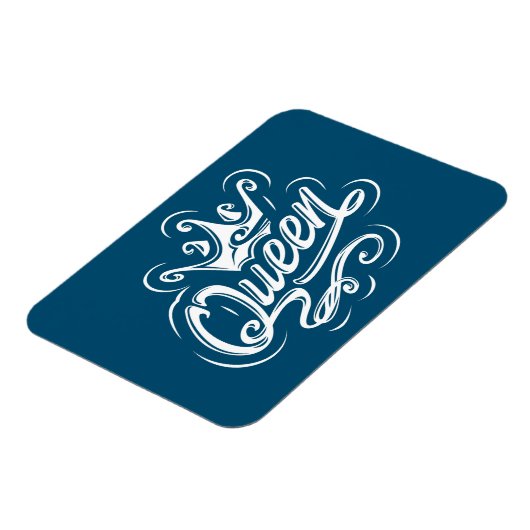 Königin mit Krone, Typografie-Design Magnet (Linke Seite)