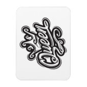 Königin mit Krone, Typografie-Design Magnet (Vertikal)