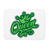 Königin mit Krone, Typografie-Design Magnet (Horizontal)