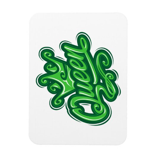 Königin mit Krone, Typografie-Design Magnet (Vertikal)