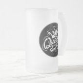 Königin mit Krone, Typografie-Design Mattglas Bierglas (VorderseiteRechts)