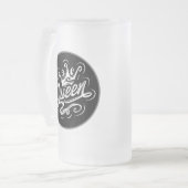 Königin mit Krone, Typografie-Design Mattglas Bierglas (Vorderseite Links)