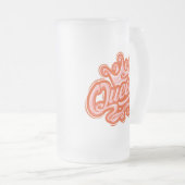 Königin mit Krone, Typografie-Design Mattglas Bierglas (VorderseiteRechts)