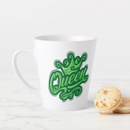 Königin mit Krone, Typografie-Design Milchtasse