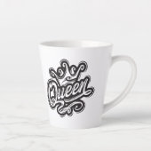 Königin mit Krone, Typografie-Design Milchtasse (Rechts)