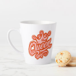 Königin mit Krone, Typografie-Design Milchtasse