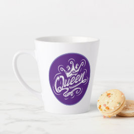 Königin mit Krone, Typografie-Design Milchtasse