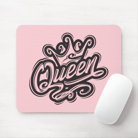 Königin mit Krone, Typografie-Design Mousepad (Mit Mouse)