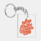 Königin mit Krone, Typografie-Design Schlüsselanhänger (Vorderseite links)