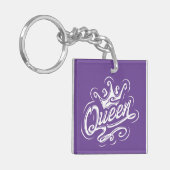 Königin mit Krone, Typografie-Design Schlüsselanhänger (Vorderseite links)