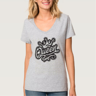 Königin mit Krone, Typografie-Design T-Shirt