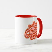 Königin mit Krone, Typografie-Design Tasse (VorderseiteRechts)