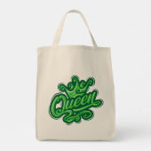 Königin mit Krone, Typografie-Design Tragetasche (Rückseite)