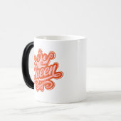 Königin mit Krone, Typografie-Design Verwandlungstasse (Vorderseite Links)