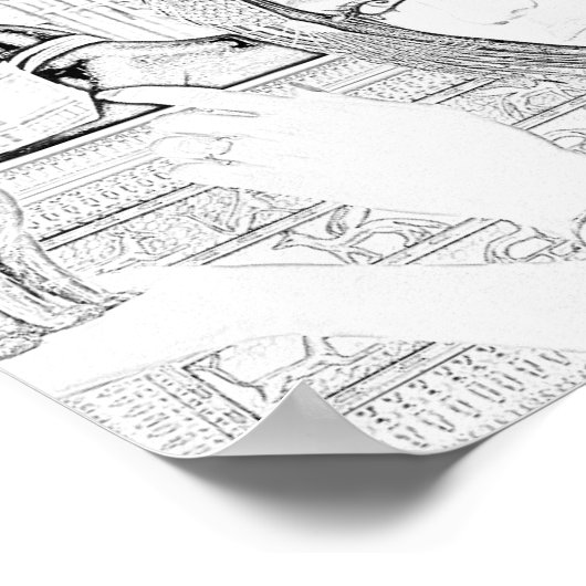 Königin mit Pet-Farbseite Poster (Ecke)