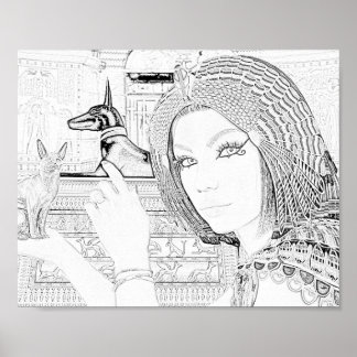 Königin mit Pet-Farbseite Poster