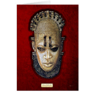 Königin Mutter Idia - Elfenbeinedo-Maske auf rotem