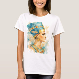 Königin Nefertiti Aquarell Altägyptische Kunst T-Shirt