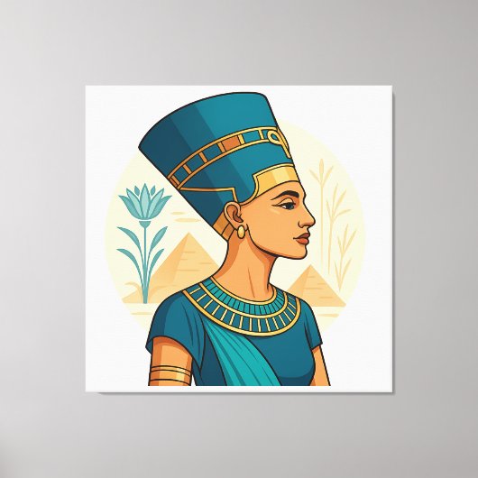 Königin Nefertiti - Elegantes ägyptisches Symbol Leinwanddruck (Vorderseite)