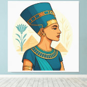 Königin Nefertiti - Elegantes ägyptisches Symbol Leinwanddruck (Insitu (Holzboden))