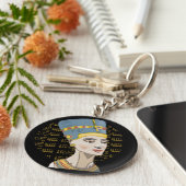 Königin Nefertiti mit Cartouche Schlüsselanhänger (Seite)