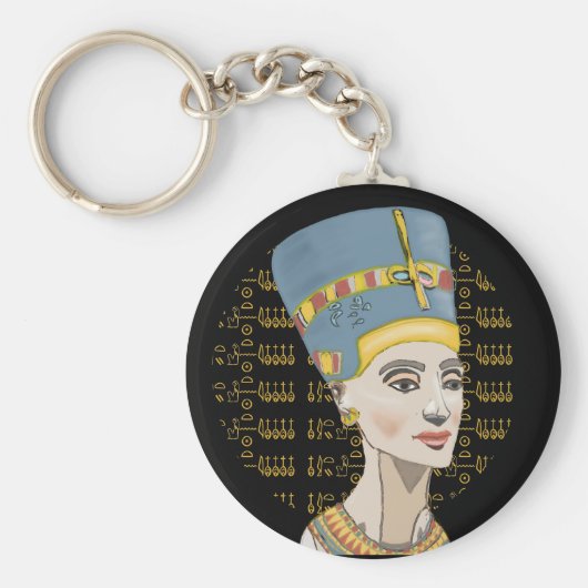 Königin Nefertiti mit Cartouche Schlüsselanhänger (Vorne)