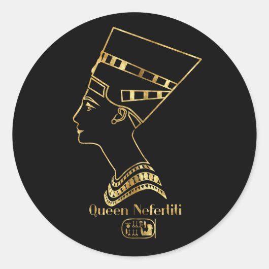 Königin Nefertiti Profil Runder Aufkleber (Vorderseite)