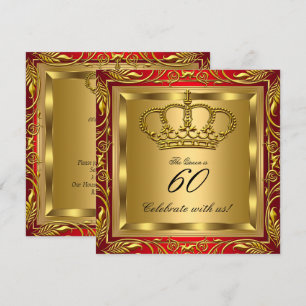Königin oder König Royal Red Gold Elite Geburtstag Einladung