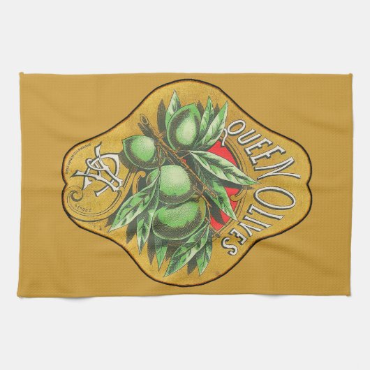 Königin-Oliven-Vintager Handtuch (Horizontal)