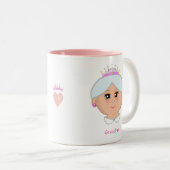 Königin Oma mit bearbeitbarem Text und Herz Zweifarbige Tasse (VorderseiteRechts)