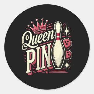 Königin Pin Hemd Bowler Bowling Liga Für Bowling Runder Aufkleber