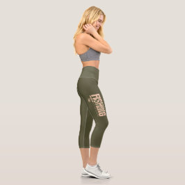 Königin | Rose im militärischen Bereich Capri Leggings