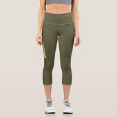 Königin | Rose im militärischen Bereich Capri Leggings (Vorderseite)