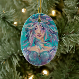 Königin Safine Blue Lila Mermaid Ocean Princess Keramik Ornament