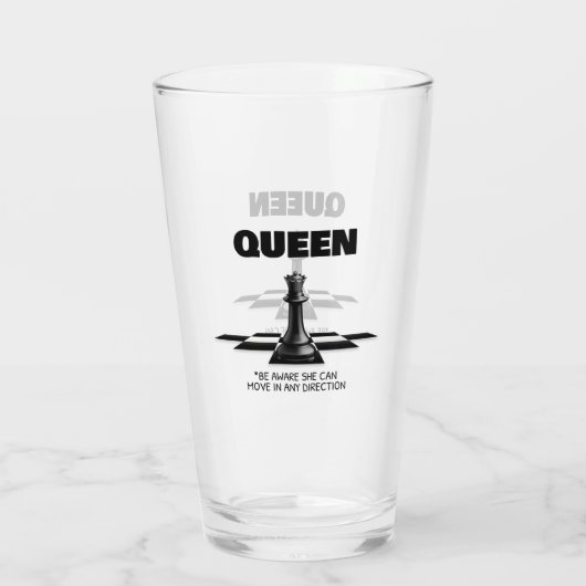 Königin Schach sollte sich bewusst sein, dass sie  Glas (Rückseite)