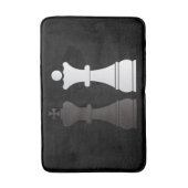 Königin-Schachstücke schwarzen Königs weiße Badematte (Vorderseite Vertikal)