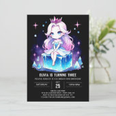 Königin Simple Princess Birthday Einladung (Stehend Vorderseite)