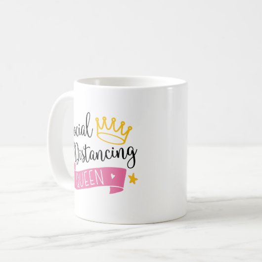 Königin sozialer Distanz Kaffeetasse (Vorderseite Links)