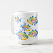 Königin Triggerfish Tropischer Fisch Wasserfarben  Kaffeetasse (Vorderseite Links)