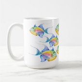Königin Triggerfish Tropischer Fisch Wasserfarben  Kaffeetasse (Links)