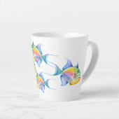 Königin Triggerfish Tropischer Fisch Wasserfarben  Milchtasse (Rechte Ecke)