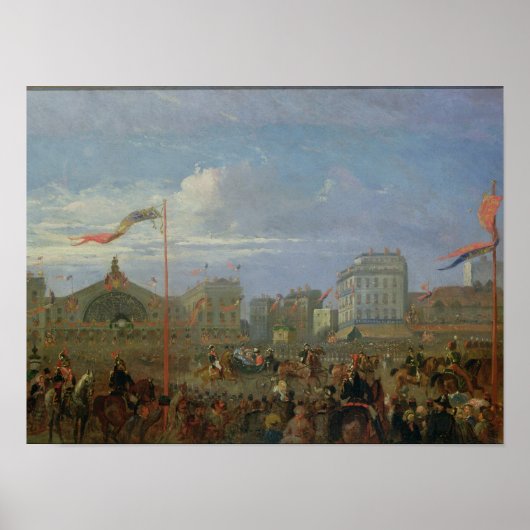 Königin Victoria Ankunft am Gare de l'Est Poster (Vorne)