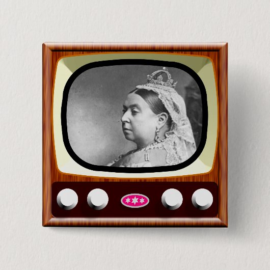 Königin Victoria auf Retro Fernsehen Button (Vorderseite)