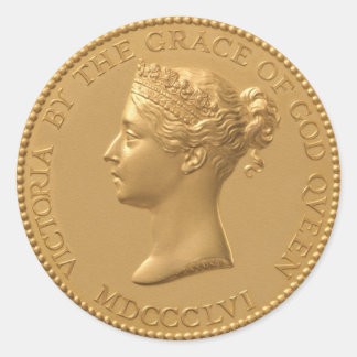 Königin Victoria Coin Runder Aufkleber