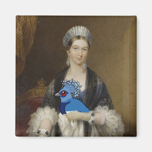 Königin Victoria Crowned Pigeon Magnet (Vorne)